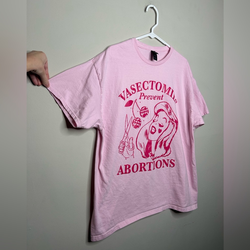 Vasectomies Prevent Abortions Pink Short Sleeve T Shirt Valentines Day Gift XL - Picture 2 of 7